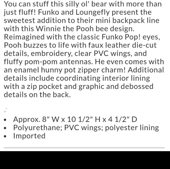 Loungefly Winnie the Pooh mini backpack and Funko Set main image 13